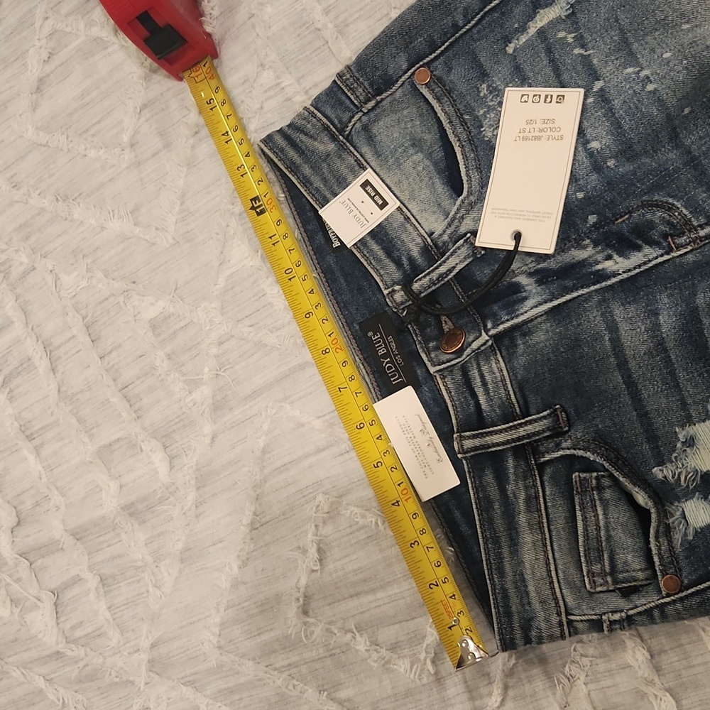 Judy Blue Skinny Distressed Blue Jeans Size 1/25, New With Tags! - Picture 9 of 11